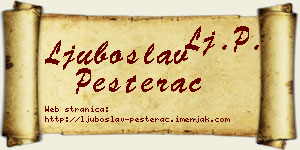Ljuboslav Pešterac vizit kartica